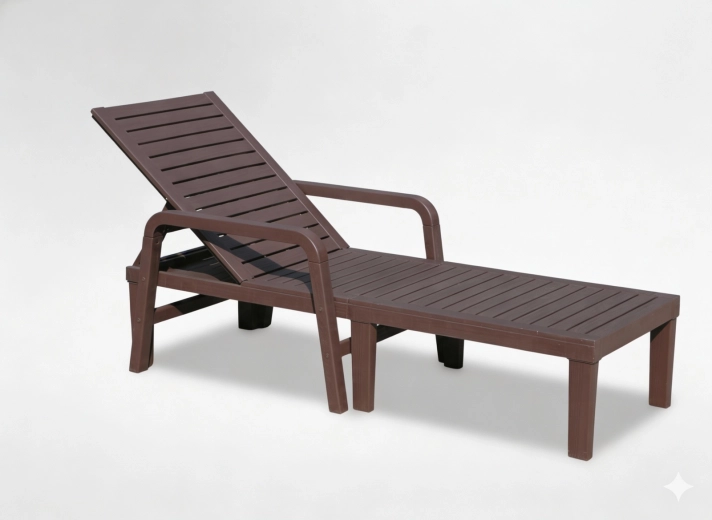 Zahradní lehátko 192 × 66 × 33 cm tmavě hnědé