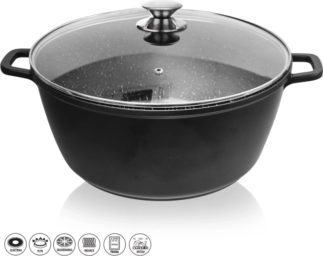 Hrnec s granitovým nepřilnavým povrchem a poklicí Grande 32 cm, 9,7 l