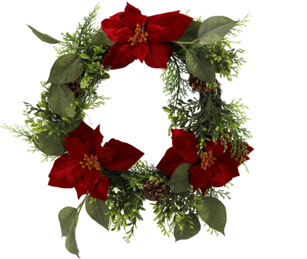 Syntetický vánoční věnec s vánoční hvězdou, 40 cm
