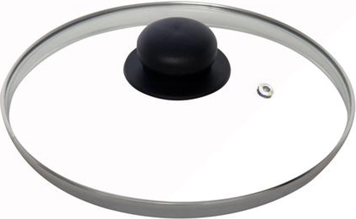 Skleněná poklice 24 cm s nerezovým okrajem