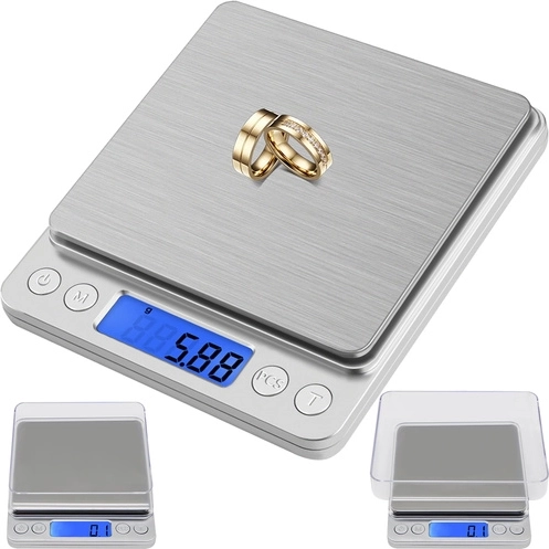 Digitální kuchyňská a šperkařská váha RUHHY 500 g s přesností 0,01 g