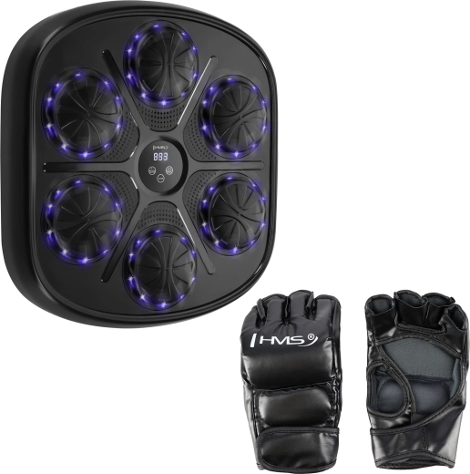 Elektronický boxerský terč s LED a Bluetooth HMS TB03 + rukavice