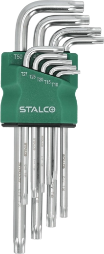Stalco sada prodloužených torx klíčů t10–t50, 9 ks, CrV