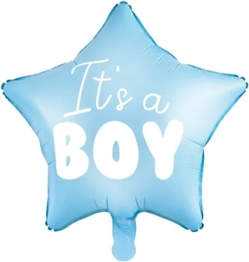Foliový balónek hvězda "It's a boy" modrá 48 cm
