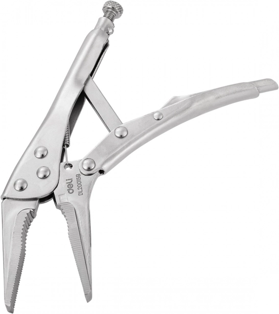 Dlouhé kleště s uzávěrem Deli Tools stříbrné