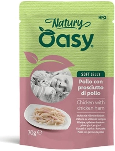 Oasy Soft Jelly kuře se šunkou pro kočky 70 g