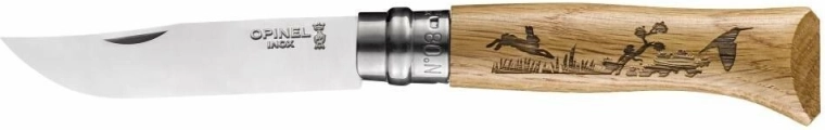 Opinel N°08 Inox Animalia 2019 kapesní nůž, dubové dřevo, motiv zajíc