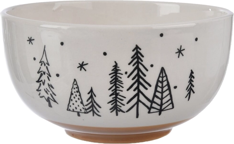 Dolomitová servírovací miska ve tvaru vánočního stromku 14 cm bílá/béžová