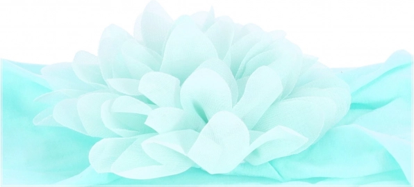 Dětská čelenka s květinou mátová – široká