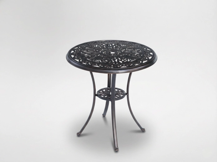 Hliníkový zahradní stůl Danbury, antická bronzová, kulatý Ø68 × 70 cm