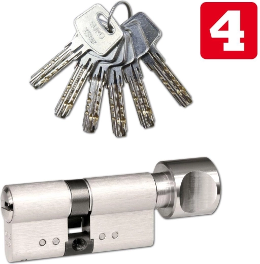 Bezpečnostní cylindrická vložka s knoflíkem 30/35 RICHTER, nikl, 6 klíčů