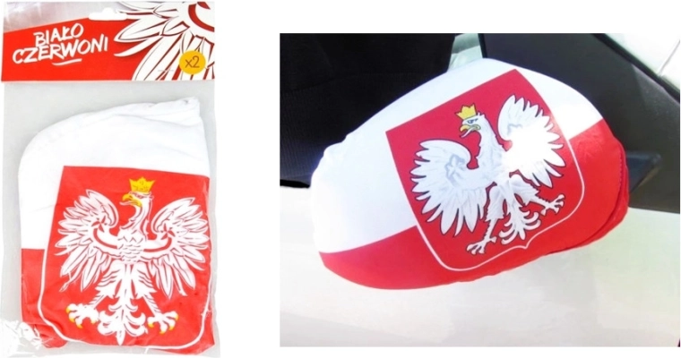 Vlajka na zpětné zrcátko – univerzální, nastavitelná, sada 2 ks