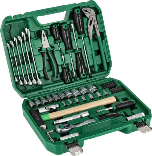 Sada nářadí 55 ks 1/4" a 1/2" v kufříku Stalco