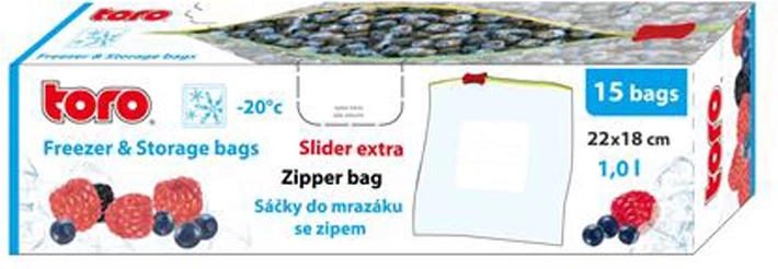 Uzavíratelné mrazicí sáčky TORO 1 l, 15 ks