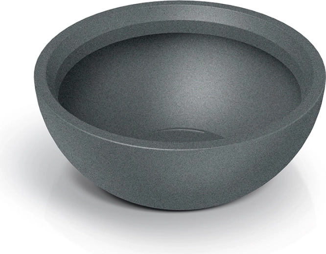 Květináč Molio Bowl 60 cm – granitově šedý designový misový květináč z fiberstone