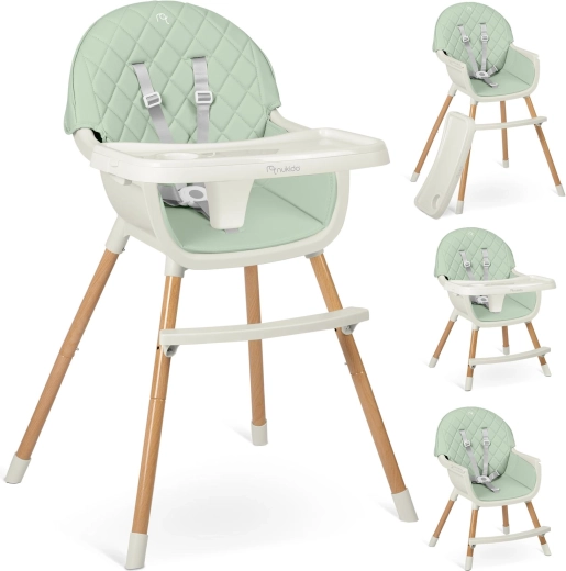 Jídelní židlička NUKIDO Lilo mentolová 3v1