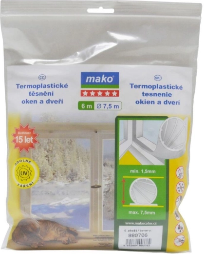 Těsnění oken a dveří z termoplastu EVO 7,5 mm, 6,5 m, MAKO