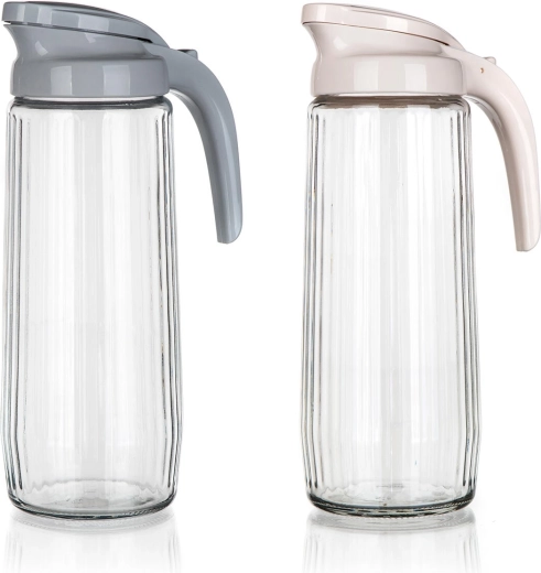 Skleněný džbán Stripe 1,5 l s plastovým víčkem