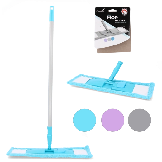 Plochý mop z mikrovlákna KAJA s teleskopickou tyčí