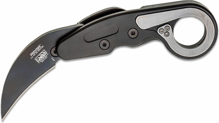 CRKT Provoke First Responder taktický karambit 6 cm, černý, hliník, titan, pouzdro
