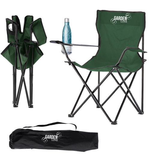 Skládací turistické a rybářské křeslo zelené 50 × 50 × 80 cm