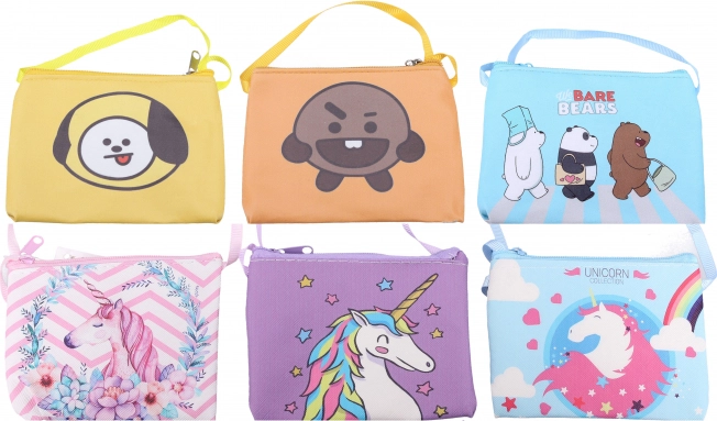 Dětská látková peněženka na krk mix barev