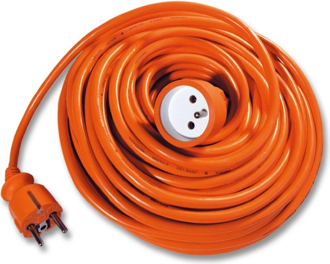 Prodlužovací kabel 25 m, 1 zásuvka, 3×1,5 mm², oranžový