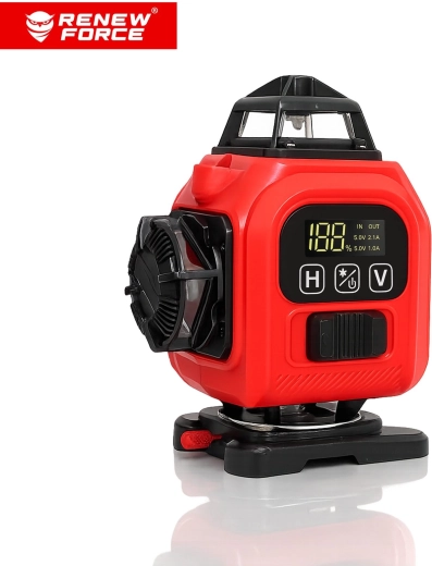 Laserový křížový nivelační přístroj RENEW FORCE 4D 360° se 16 liniemi, zelený paprsek - 1 kus