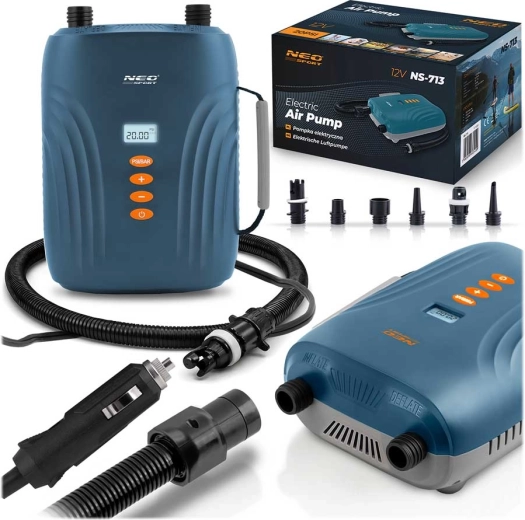 Elektrická pumpa na SUP, matrace a čluny 12 V s 6 nástavci NEO-SPORT