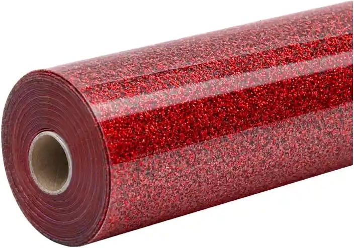 HTVRONT třpytivá termotransferová fólie 30,5 × 90 cm červená - 1 kus