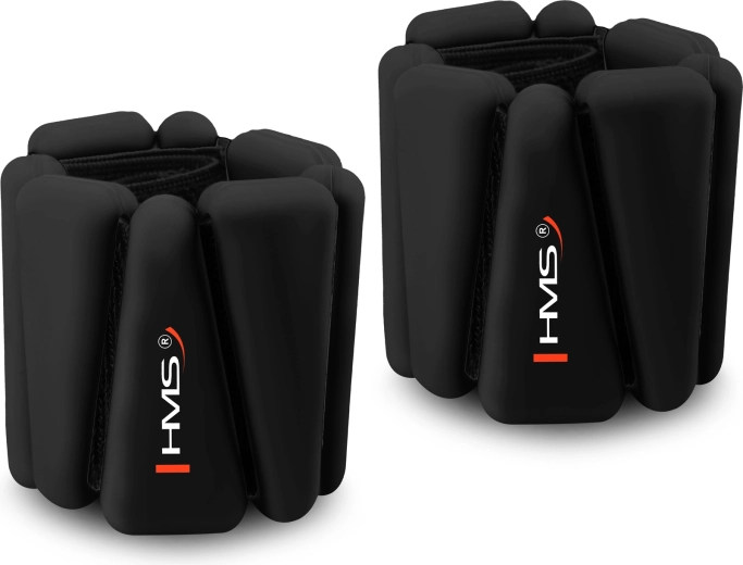 Silikonové zátěže na zápěstí a kotníky HMS SNK01 2 × 0,5 kg – černé