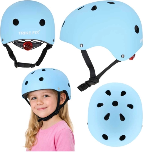 Dětská cyklistická helma TRIKE FIX s LED, velikost M (55–58 cm), modrá