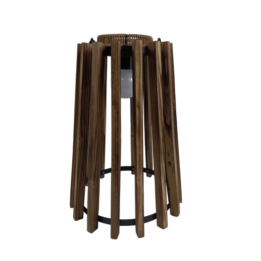 Dřevěný solární lampion LED 47 cm