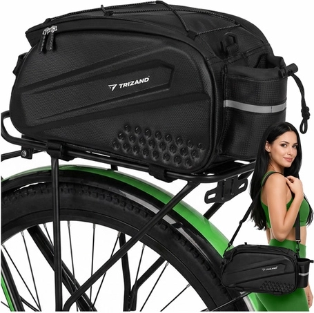 Cyklistická brašna na zadní nosič TRIZAND 10 l, voděodolná s odrazkami