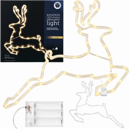 Vánoční LED sob 46 cm s teplým bílým světlem