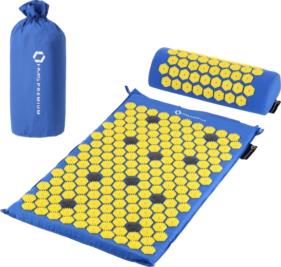 Akupresurní sada HMS Premium AKM01 – masážní podložka a polštářek, modrá