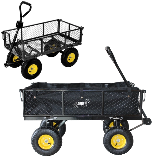 Dvoufunkční zahradní vozík, černý