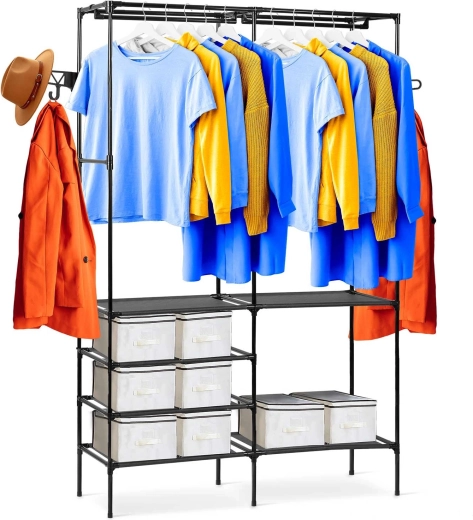 Stojanový šatní organizér Massido černý