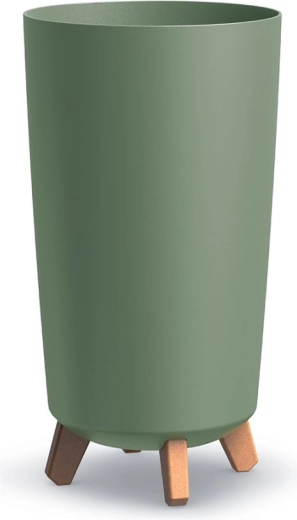 Květináč na nožičkách Gracia Tubus Slim 23,9 cm – zemitě zelený