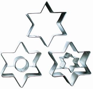 Sada nerezových vykrajovátek na cukroví Hvězda, 3 díly