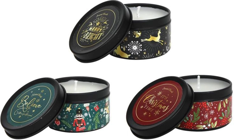 Vonná svíčka v plechové krabičce 6,5 × 4 cm, mix vůní