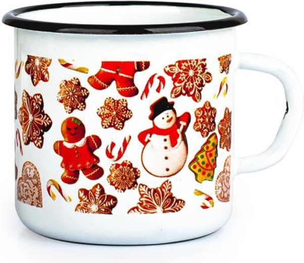 Smaltovaný hrnek TORO 370 ml s motivem perníčků