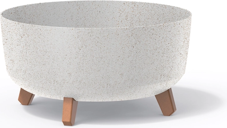 Květináč Gracia Low Eco Wood 38 cm – bílá