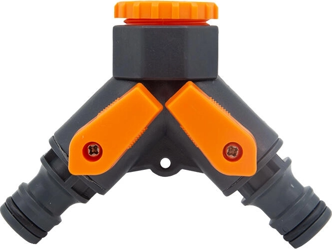 Zahradní rozdělovač vody Y s ventily, 2cestný 1/2" a 3/4"