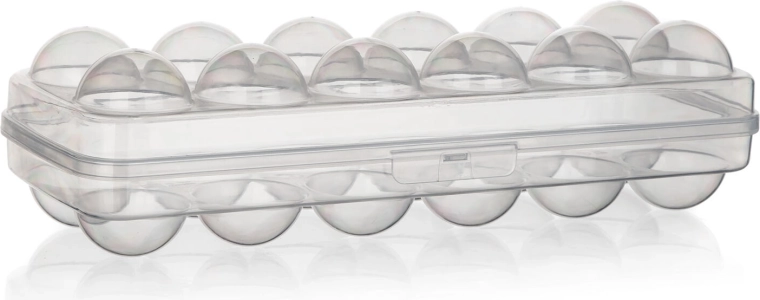 Plastová dóza na vejce s víkem a zámkem, 12 ks, 27 cm