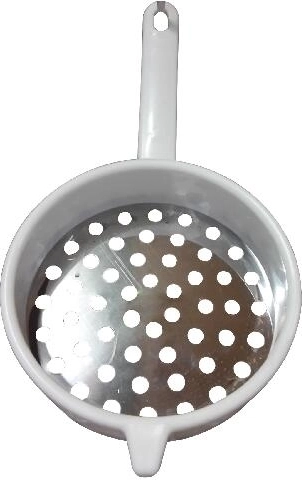 Cedník na noky z nerezu 18 cm s plastovou rukojetí