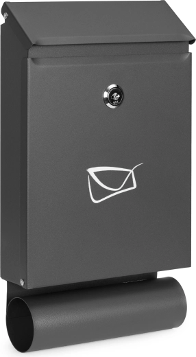 Nástěnná poštovní schránka s držákem na noviny z pozinkované oceli, antracit ModernHome