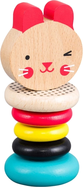 Petit Collage dřevěné chrastítko zajíček