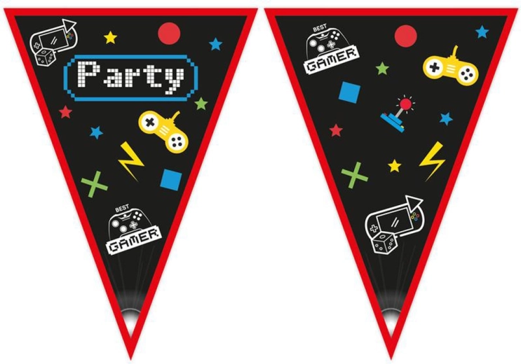 Papírová girlanda vlajky Gamer 2,3 m