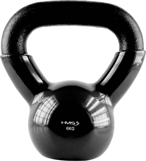 Kettlebell HMS 6 kg s vinylovým povrchem, černý